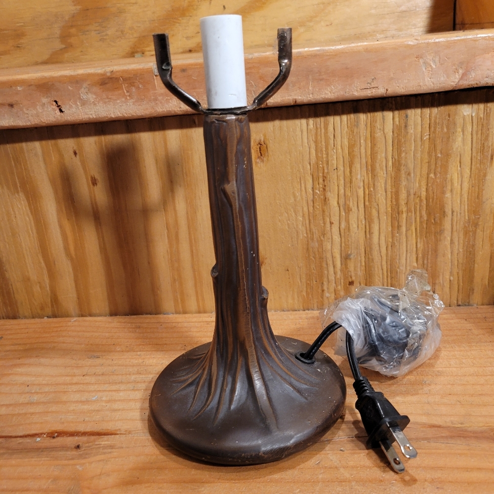 Vintage One Light Table Base in Metal Bronze Tree Base Design